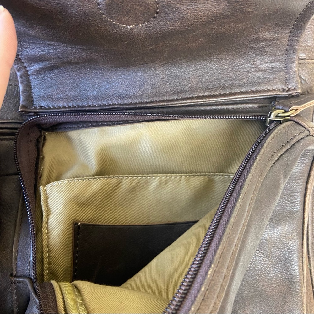 Vintage LL Bean Leather Bag Briefcase Laptop Work Business Brown Distressed - Picture 6 of 16